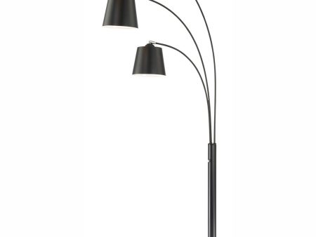 Quana 3-Light 3-Light Arch Lamp Black For Cheap