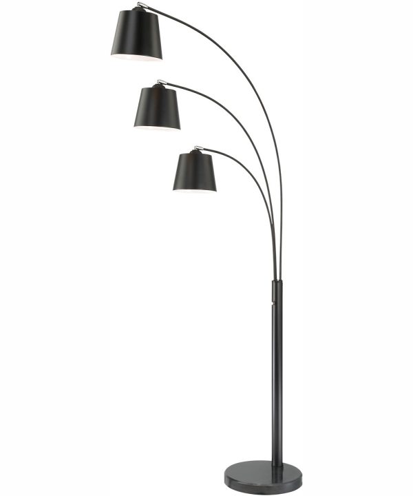 Quana 3-Light 3-Light Arch Lamp Black For Cheap