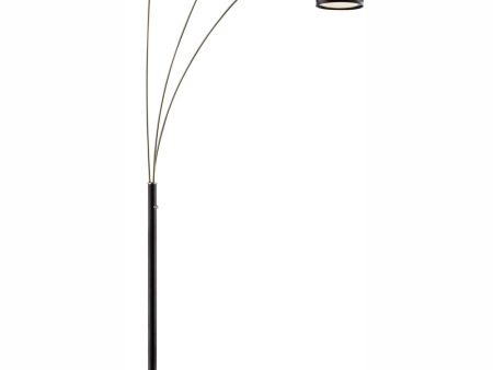 Elena 3-Light 3-Light Arch Lamp Coffee Metal Net Shade Fabric Online now