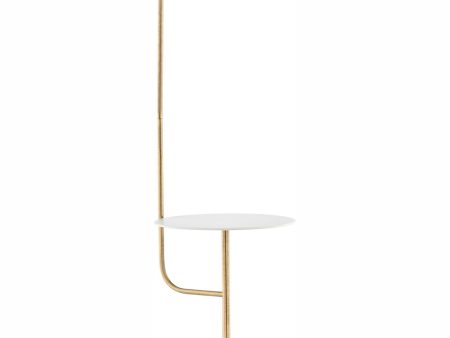 Tatum 1-Light Floor Lamp With Table Antique Brass White Marble Fashion