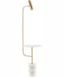 Tatum 1-Light Floor Lamp With Table Antique Brass White Marble Fashion