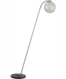 Roden 1-Light Floor Lamp Brushed Nickel Smoke Glass Shade Online Sale