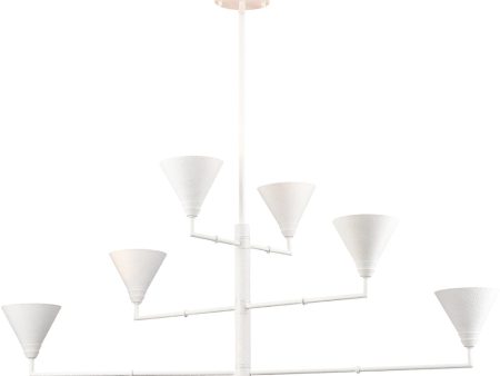 Somers 42   Wide 6-Light Chandelier - White Online Sale