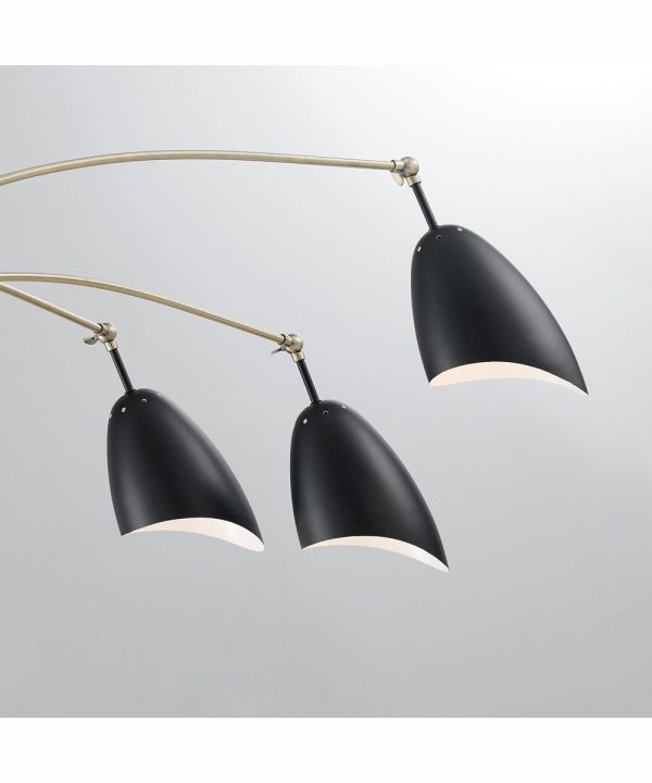 Tanko 1-Light 3-Light Arch Lamp Antique Brass Black Online Sale