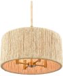 Abaca 18   Wide 4-Light Chandelier - Brushed Gold Hot on Sale