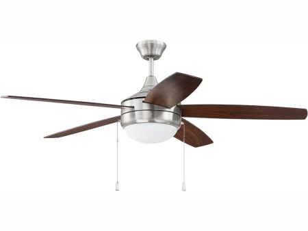 52  Phaze 5 Blade 2-Light Ceiling Fan Brushed Polished Nickel Sale