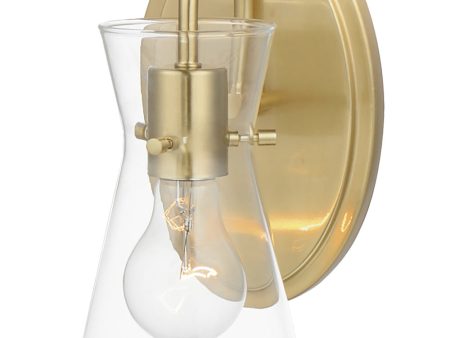 Ava 1-Light Wall Sconce Natural Aged Brass Online Sale