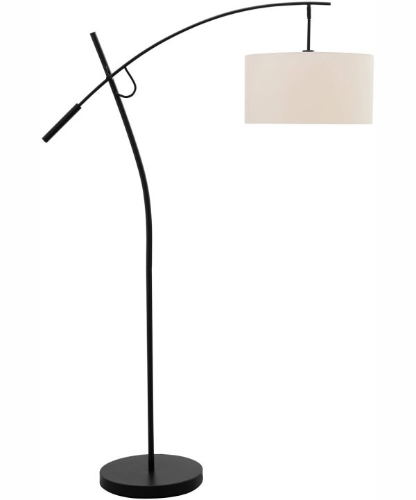 Pollux 1-Light Floor Lamp Dark Bronze Linen Fabric Shade Fashion