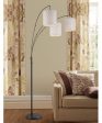 Vasanti 3-Light 3-Light Arch Lamp Dark Brz Patterned Fabric Shade Online now