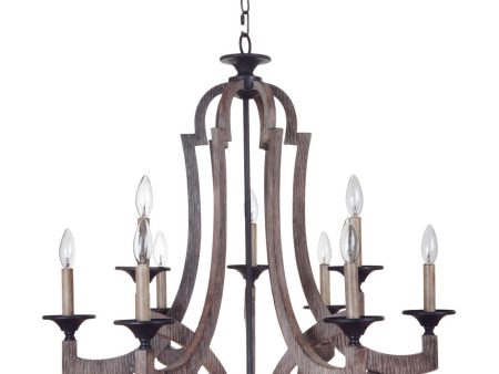 Winton 9-Light Chandelier Weathered Pine Hot on Sale