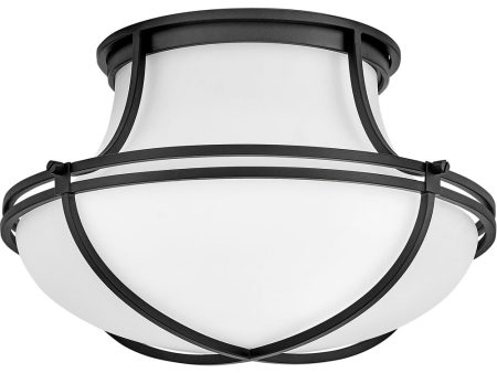 Saddler 3-Light Medium Flush Mount in Black Online Hot Sale