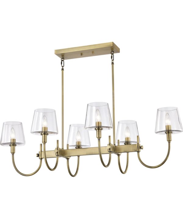 Brookside 6-Light Pendant Vintage Brass Supply