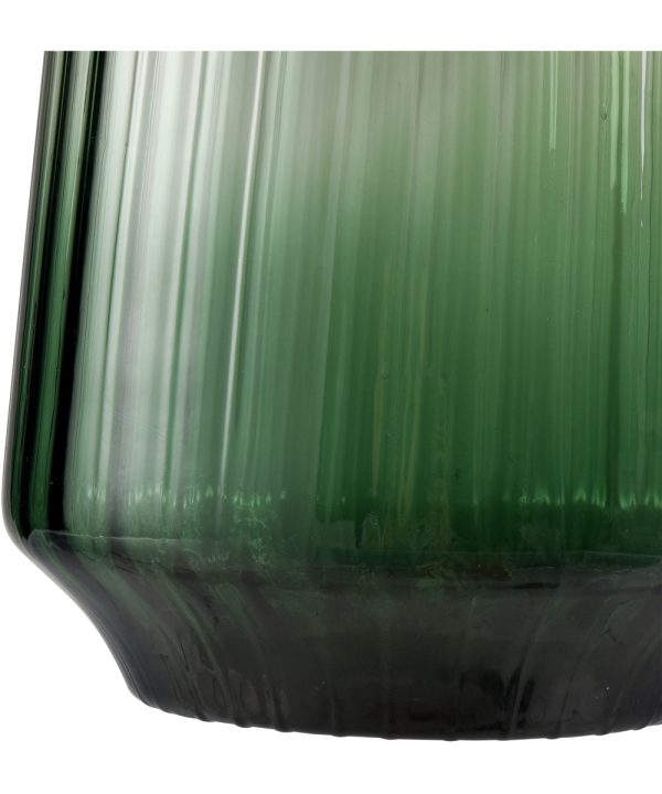 Velasco Ribbed Vase - Large Green Ombre Online now