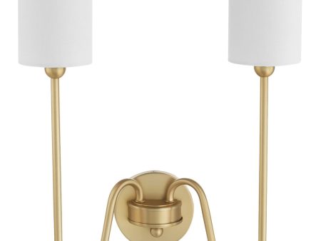 Tamara Day s Charlotte 2-light Wall Mount Light Fixture Aged Brass Sale