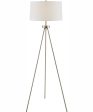 Tullio 1-Light 3Pcs Floor & Table Lamp Set Brushed Nickel White Shade Discount