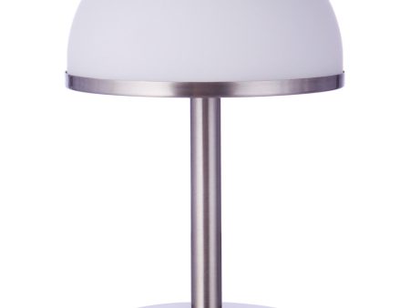 1-Light Touch Table Lamp Brushed Polished Nickel For Sale