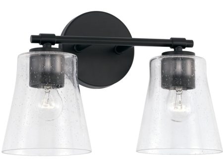 Baker 2-Light Vanity Matte Black For Cheap