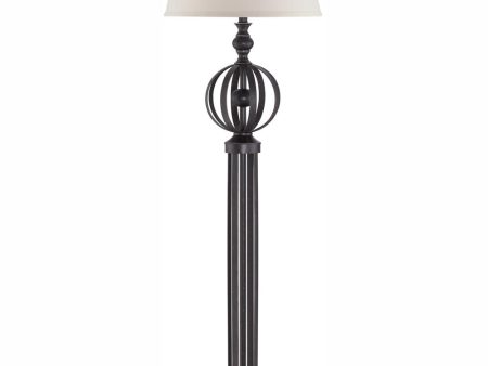 Marquette 1-Light Floor Lamp Dark Bronze Fabric Shade Supply