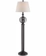 Marquette 1-Light Floor Lamp Dark Bronze Fabric Shade Supply