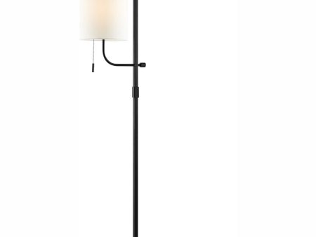 Xandra 1-Light Floor Lamp Black Off White Fabric Shade Online now