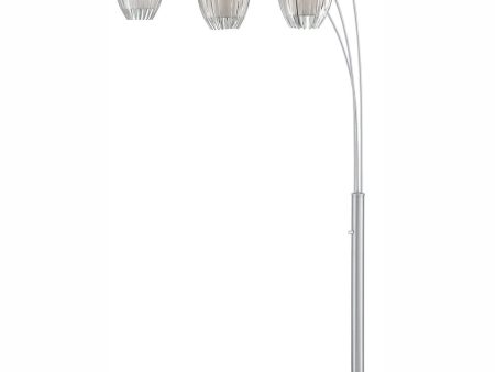 Lotuz 3-Light 3-Light Arch Lamp Chrome  Clear Acrylic&White Shade Online