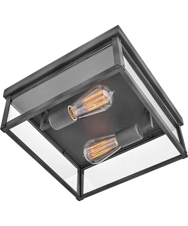 Beckham 2-Light Medium Flush Mount in Aged Zinc Online Hot Sale