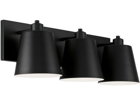 Alden 3-Light Vanity Matte Black For Cheap