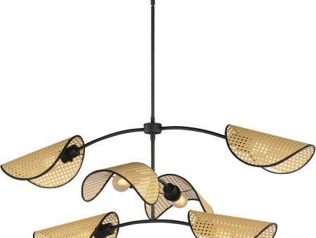 Bonnet 6-Light Chandelier Black For Cheap