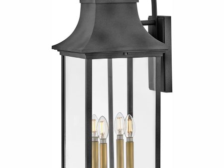 Adair 4-Light Extra Large Wall Mount Lantern in Aged Zinc Fashion