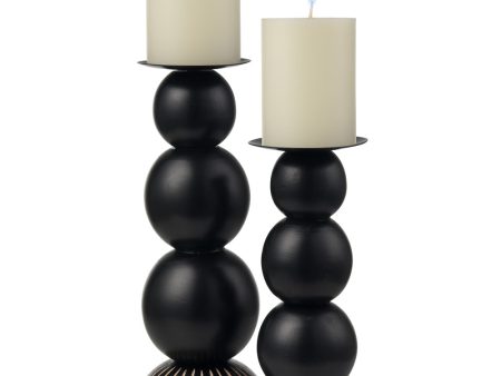 Dana Candleholder - Set of 2 Black Discount