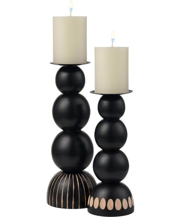 Dana Candleholder - Set of 2 Black Discount