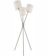 Crisanta 3-Light 3-Light Floor Lamp Brushed Nickel White Linen Cheap