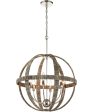 Abaca 23   Wide 6-Light Chandelier - Polished Nickel Sale