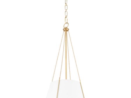 1-light Pendant Studio White w  Aged Brass Cheap