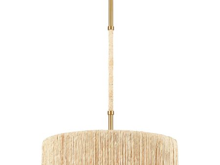 Abaca 18   Wide 4-Light Chandelier - Brushed Gold Hot on Sale