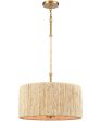 Abaca 18   Wide 4-Light Chandelier - Brushed Gold Hot on Sale