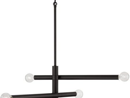 Zane 6-Light Chandelier Matte Black Online Sale