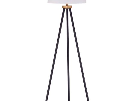 1-Light Floor Lamp Painted Black Painted Gold Supply