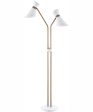 Jared 2-Light 2-Light Floor Lamp Ab Finished White Metal Shade Online now