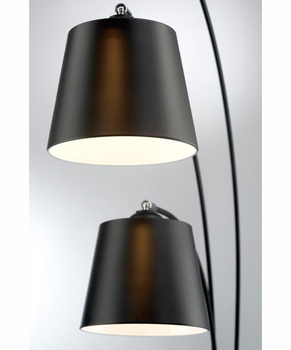 Quana 3-Light 3-Light Arch Lamp Black For Cheap