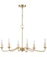 Abaca 32   Wide 6-Light Chandelier - Brushed Gold Online Sale