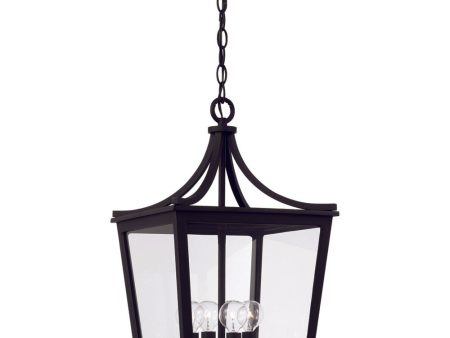 Adair 4-Light Outdoor Hanging-Lantern Rain or Shine - Black Hot on Sale