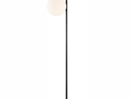 Lencho 2-Light 2-Light Floor Lamp Black Frost Glass Shade Hot on Sale