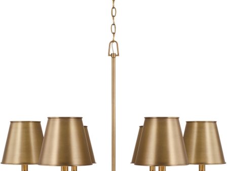 Whitney 6-Light Chandelier Aged Brass Sale