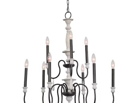 Brownell 30   Wide 9-Light Chandelier - Anvil Iron Online Hot Sale