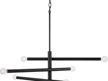 Zane 6-Light Chandelier Matte Black Fashion