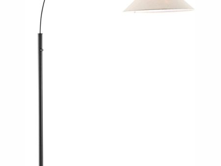 Hadas 1-Light Arch Lamp Black Fabric Shade Online Hot Sale