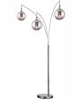 Kaira 3-Light 3-Light Arch Lamp G Smoke Glass Shade Supply