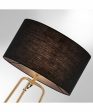 Patterson 1-Light Floor Lamp With Shelves Gold Black Fabric Shade Online Hot Sale