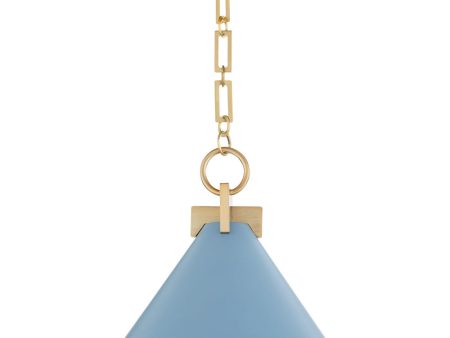 1-light Pendant Blue w  Aged Brass Hot on Sale